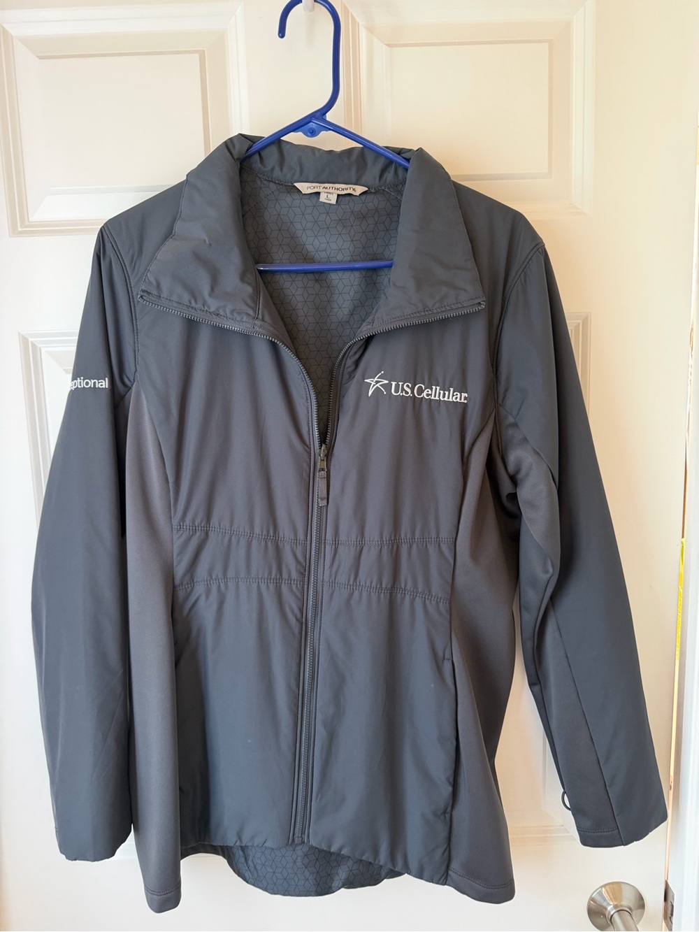 Port Authority Gray Cinch-Waist Softshell Jacket US Cellular Logo Women's Size L